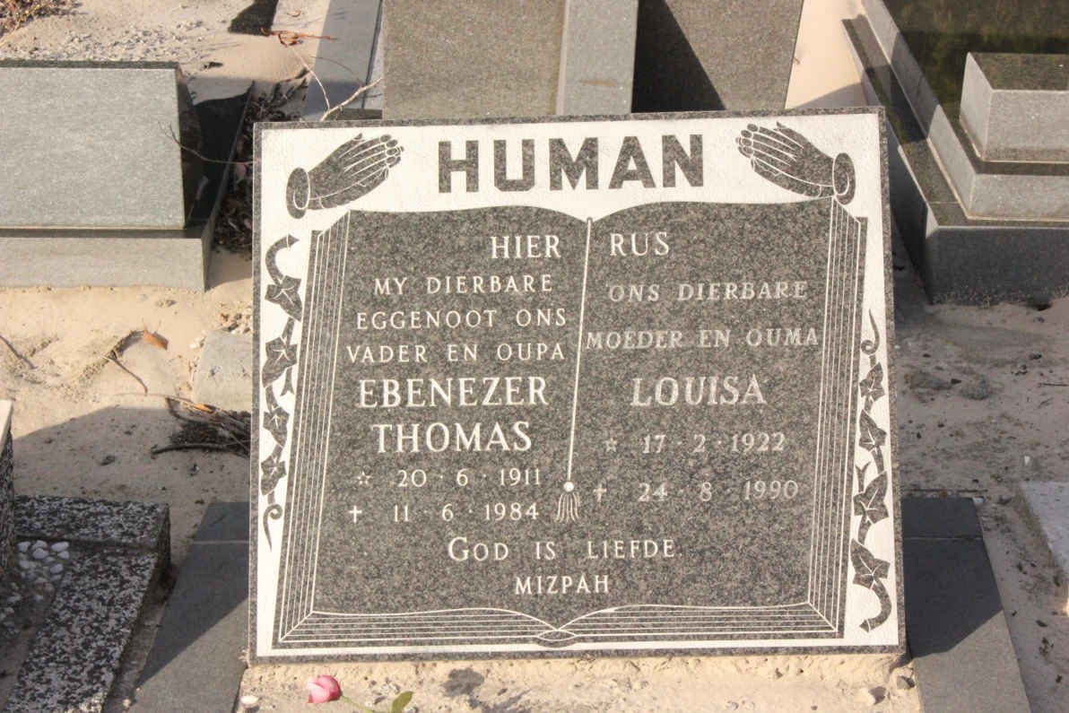 HUMAN Ebenezer Thomas 1911-1984 &amp; Louisa 1922-1990