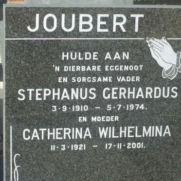 JOUBERT Stephanus Gerhardus 1910-1974 &amp; Catherina Wilhelmina 1921-2001