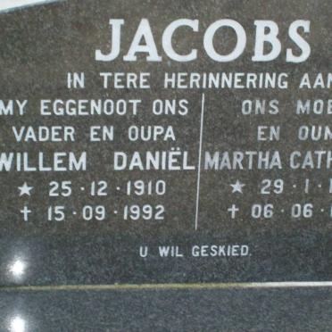 JACOBS Willem Daniel 1910-1992 &amp; Martha Catharina 1909-1995