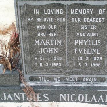 JANTJIES Martin John 1948-1993 :: NICOLAAI Phyllis Eveline 1925-1998