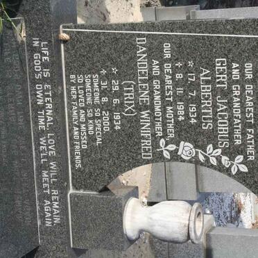 KILIAN Gert Jacobus Albertus 1934-2000 &amp; Dandelene Winifred 1934-2000