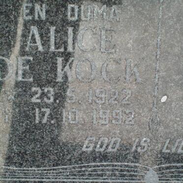 KOCK Alice, de 1922-1992