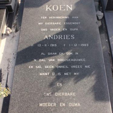 KOEN Andries 1915-1983 &amp; Bettie 1915-1991