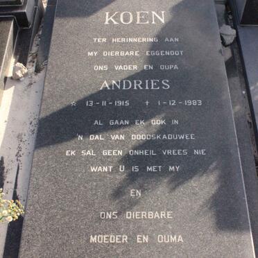 KOEN Andries 1915-1983 &amp; Bettie 1915-1991