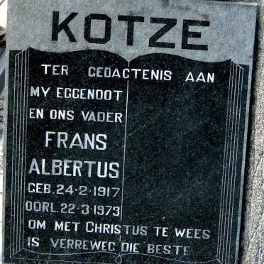 KOTZE Frans Albertus 1917-1973