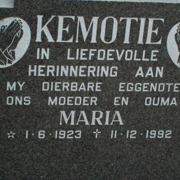 KEMOTIE Maria 1923-1992