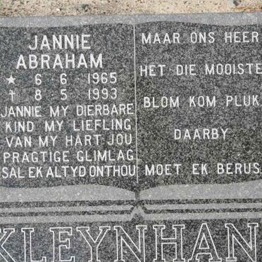 KLEYNHANS Jannie Abraham 1965-1993