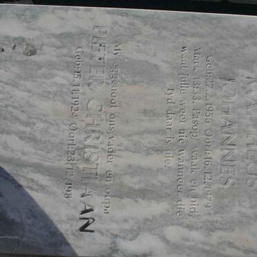 KUHN Pieter Christiaan 1924-1983 :: KUHN Mattheus Johannes 1956-1979