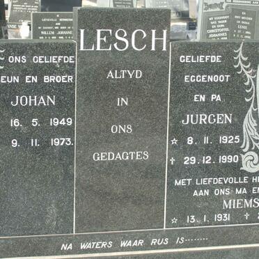 LESCH Johan 1949-1973 :: LESCH Jurgen 1925-1990 &amp; Miems 1931-1999