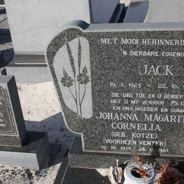 LOUW Jack 1925-1979 &amp; Johanna Margaretha Cornelia KOTZE voorheen VENTER 1915-1981