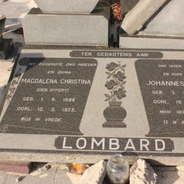 LOMBARD Johannes J.F. 1889-1977 &amp; Magdalena Christina SYFERT 1895-1973