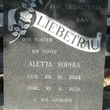 LIEBETRAU Aletta Sophia 1924-1972