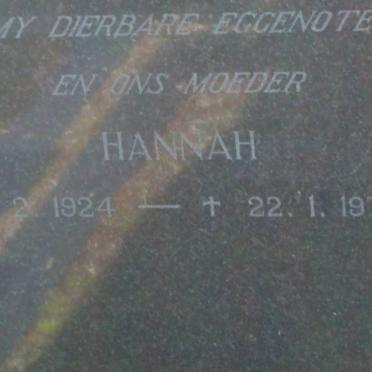 LAUBSCHER Hannah 1924-1975