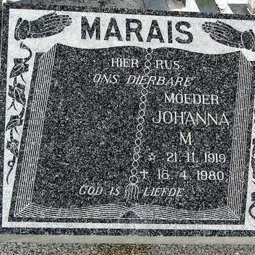 MARAIS Johanna M. 1919-1980