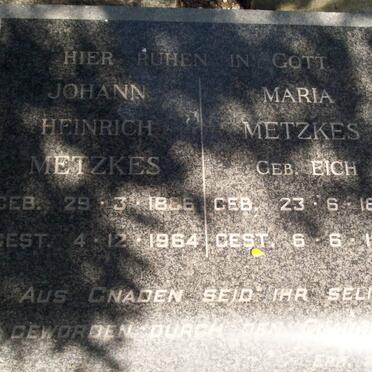 METZKES Johann Heinrich 1886-1964 &amp; Maria EICH 1885-1966