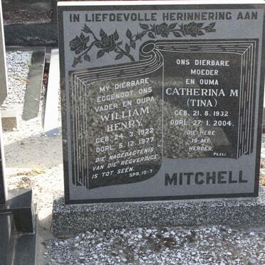 MITCHELL William Henry 1922-1977 &amp; Catherina M. 1932-2004