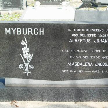 MYBURGH Albertus Johannes 1891-1973 &amp; Magdalena Jacoba 1913-1980