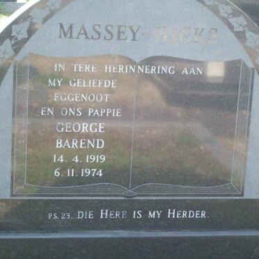 MASSEY-HICKS George Barend 1919-1974