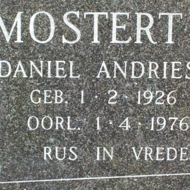 MOSTERT Daniel Andries 1926-1976