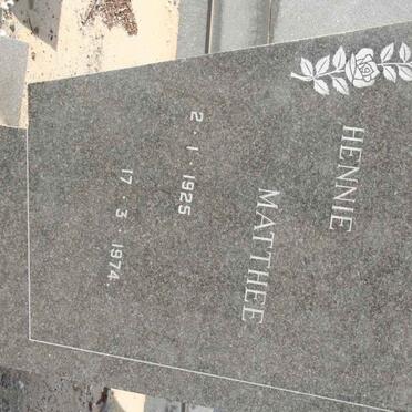 MATHEE Hennie 1925-1974