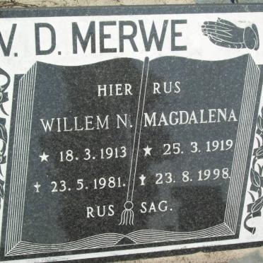 MERWE Willem N., v.d. 1913-1981 &amp; Magdalena 1919-1998