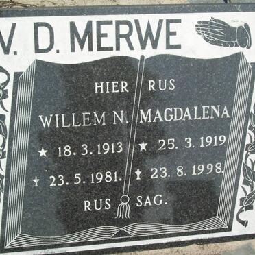 MERWE Willem N., v.d. 1913-1981 &amp; Magdalena 1919-1998