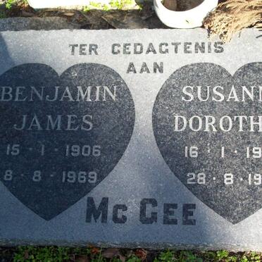 McGEE Benjamin James 1906-1969 &amp; Susanna Dorothea 1906-1982