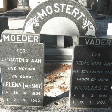 MOSTERT Nicolaas E. 1898-1972 &amp; Helena SMIT 1906-1993