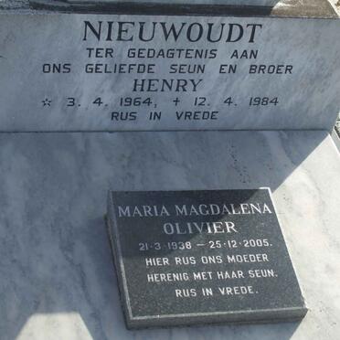 NIEUWOUDT Henry 1964-1984 :: OLIVIER Maria Magdalena 1938-2005