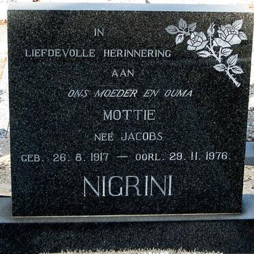 NIGRINI Mottie nee JACOBS 1917-1976