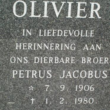 OLIVIER Petrus Jacobus 1906-1980