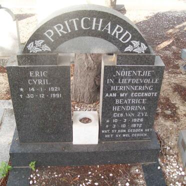 PRITCHARD Eric Cyril 1921-1991 &amp; Beatrice Hendrina VAN ZYL 1926-1972