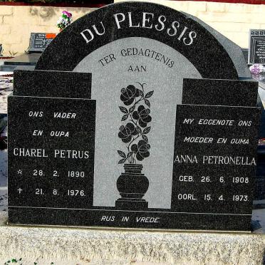 PLESSIS Charel Petrus, du 1890-1976 &amp; Anna Petronella 1908-1973