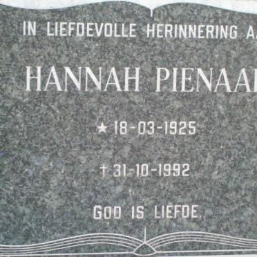 PIENAAR Hannah 1925-1992