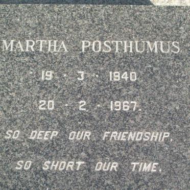 POSTHUMUS Martha 1940-1967