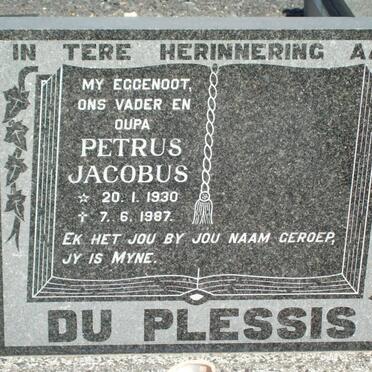 PLESSIS Petrus Jacobus, du 1930-1987