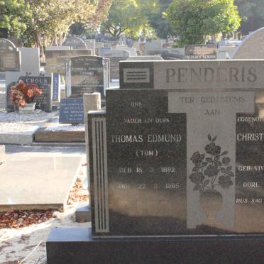 PENDERIS Thomas Edmund 1892-1985 &amp; Christine Isabella VIVIER 1892-1973