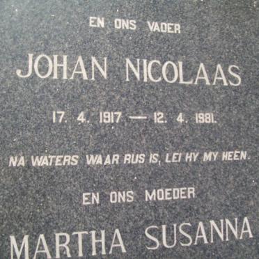 POTGIETER Johan Nicolaas 1917-1981 &amp; Martha Susanna NEL 1920-1995