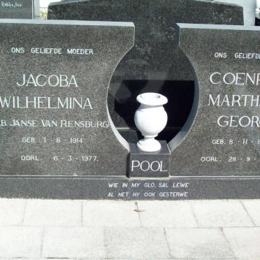 POOL Coenraad Marthinus George 1900-1978 &amp; Jacoba Wilhelmina JANSE VAN RENSBURG 1914-1977