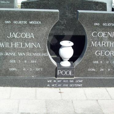 POOL Coenraad Marthinus George 1900-1978 &amp; Jacoba Wilhelmina JANSE VAN RENSBURG 1914-1977