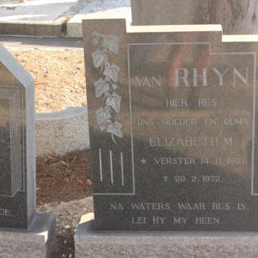 RHYN Elizabeth M., van nee VERSTER 1907-1972