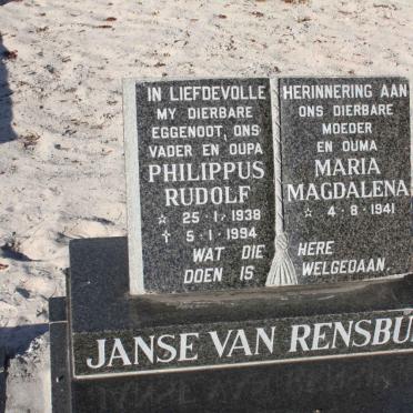 RENSBURG Philippus Rudolf, Janse van 1938-1994 &amp; Maria Magdalena 1941-