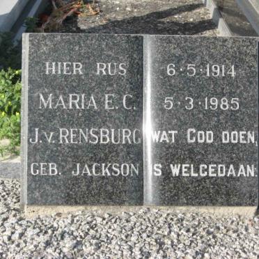 RENSBURG Maria E.C., J van nee JACKSON 1914-1985