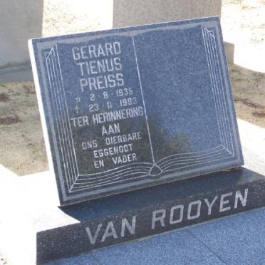 ROOYEN Gerard Tienus Preiss, van 1935-1993