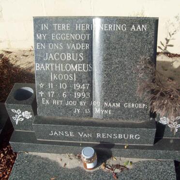RENSBURG Jacobus Barthlomeus, Janse van 1947-1993