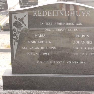 REDELINGHUYS Petrus Johannes 1893-1974 &amp; Maria Margaretha MALAN 1898-1987
