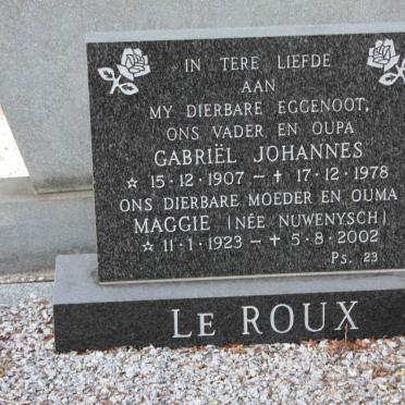 ROUX Gabriel Johannes, le 1907-1978 &amp; Maggie NUWENYSCH 1923-2002