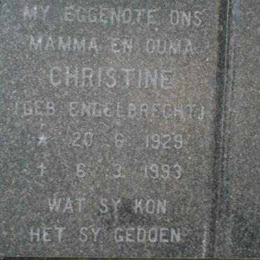 ROOYEN Christine, van nee ENGELBRECHT 1929-1993
