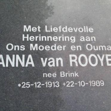 ROOYEN Anna, van nee BRINK 1913-1989