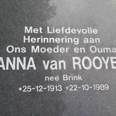 ROOYEN Anna, van nee BRINK 1913-1989